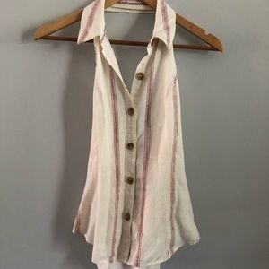 Anthropologie Button Down Halter Top